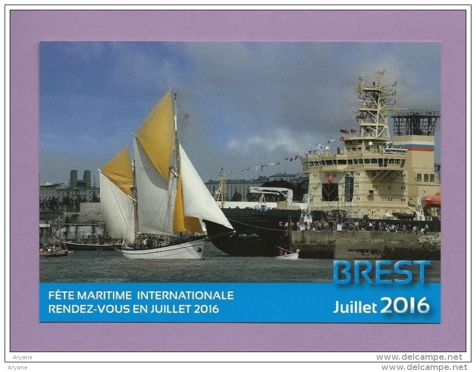 CPM PUBLICITAIRE - 29 - BREST - Fête Maritime Internationale JUILLET 2016 - Bateaux Au Port - Brest