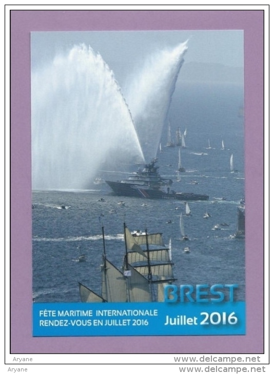 CPM PUBLICITAIRE - 29 - BREST - Fête Maritime Internationale JUILLET 2016 - L´Abeille Bourbon, Jet D´eau - Brest