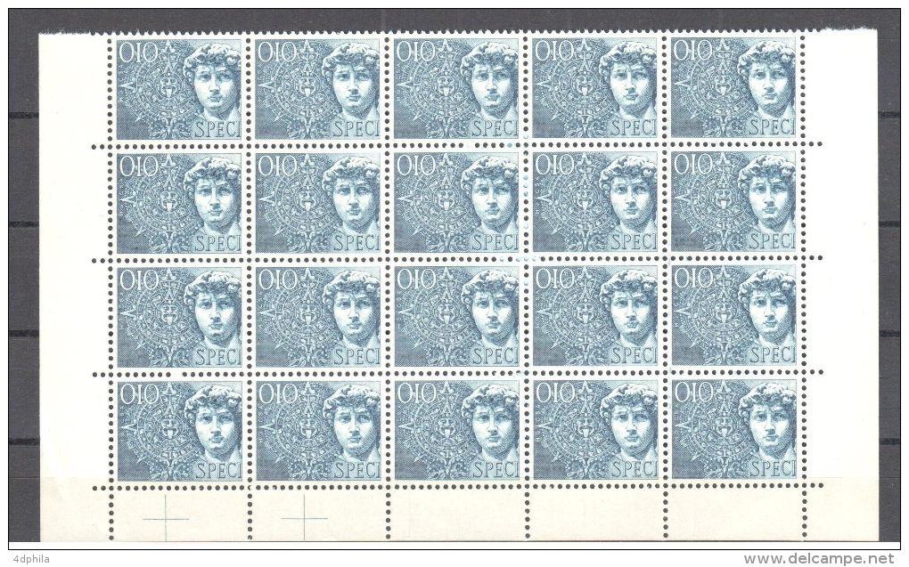 SWITZERLAND 1966 David Blue - Blocks Of 20 Dummy Stamps - Specimen Essay Proof Trial Prueba Probedruck Test - Abarten