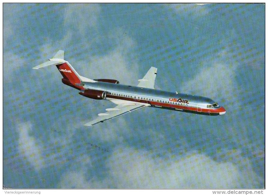 ! Moderne Ansichtskarte, Flugzeug Fokker 100, USAir, Jetliner, Aircraft - 1946-....: Ere Moderne