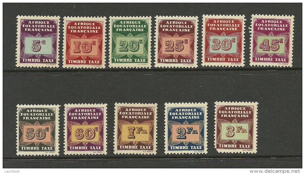 FRANKREICH 1937 France Colony Africa Ecuatoriale Postage Due Porto Michel 1 - 11 MNH - Ungebraucht