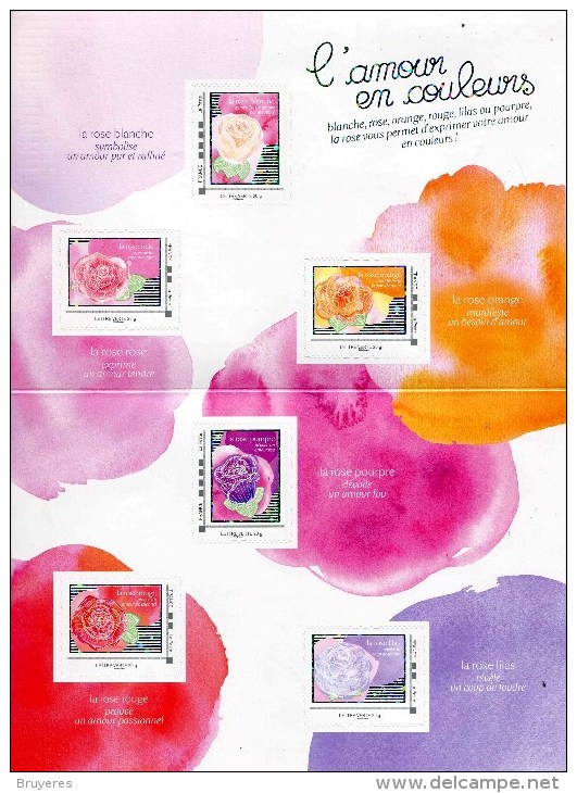 Collector 2015 "L'Amour En Couleurs - Feuillet De 6 Timbres Autocollants IDTimbre - Lettre Verte 20g" (sous Blister) - Collectors