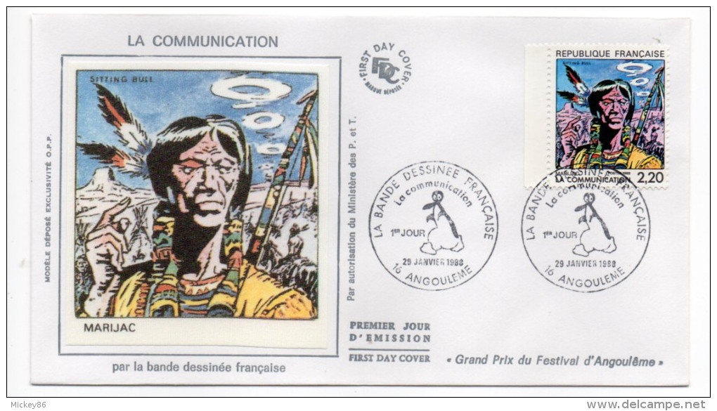 1988-LA COMMUNICATION Par La Bande Dessinée Française--MARIJAC---cachet ANGOULEME-16 - 1980-1989