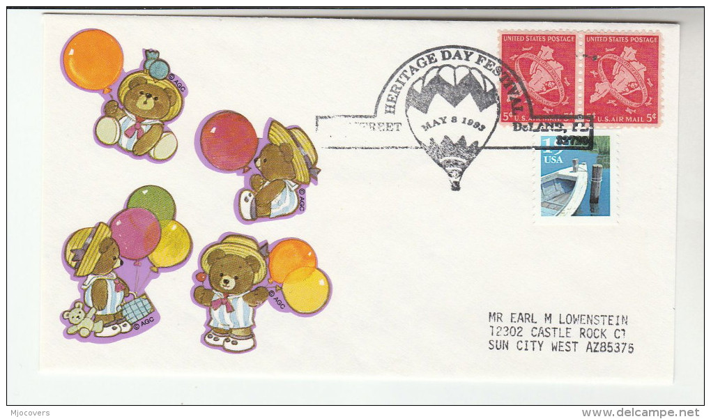 1993 DeLANE Special BALLOON EVENT COVER  Stamps USA Ballooning - Other (Air)