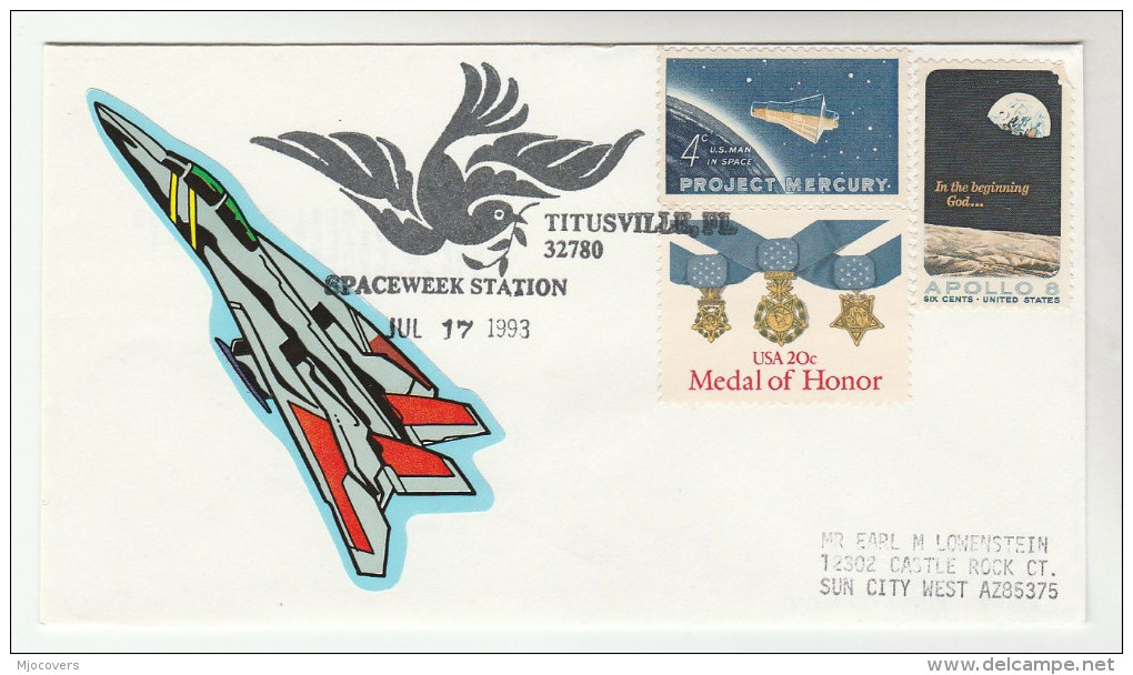 1993 Titusville SPACE WEEK  EVENT COVER  Stamps USA - America Del Nord