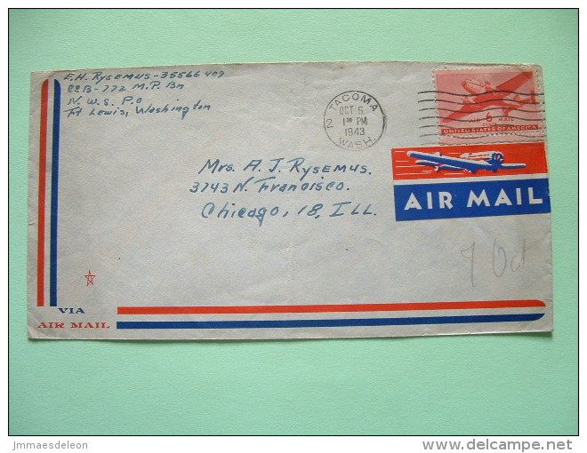 USA 1943 Cover To Chicago - Plane - Air Mail Label - Covers & Documents