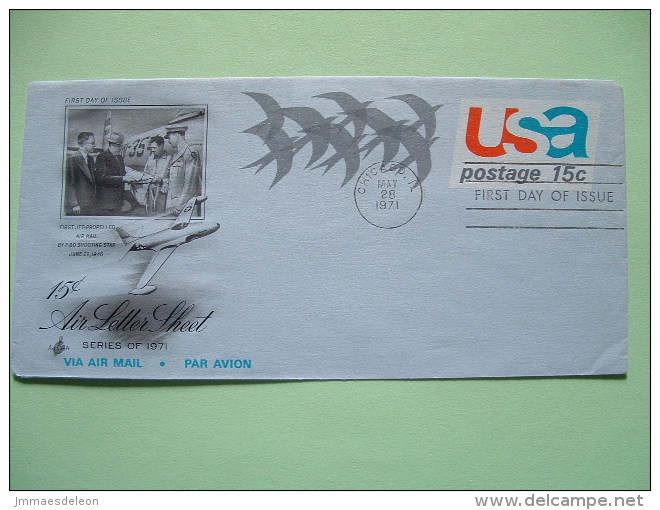 USA 1971 FDC Stationery - First Jet Propelled - Plane - Birds - 1961-80