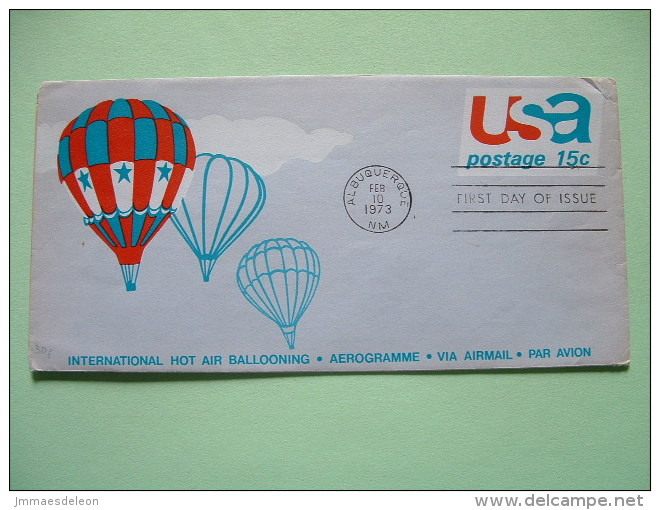 USA 1973 FDC Stationery - Aerogramme - Balloon Hot Air Ballooning - 1961-80
