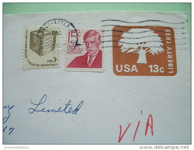 USA 1980 Stationery To Ireland - Liberty Tree - Oliver Wendell Holmes - Democracy Election Voting Ballot - 1961-80