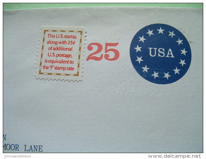 USA 1992 Stationery To Fairfax - Stars 25c - Stamp To Have Equivalent To F Postage - 1981-00