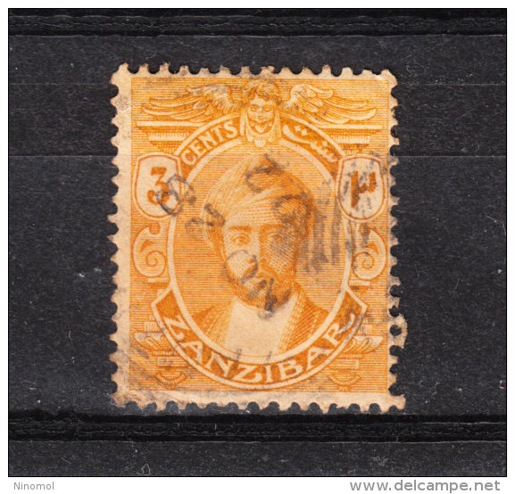 Zanzibar   -   1922.  Sultan. 3 C. Yellow - Zanzibar (...-1963)