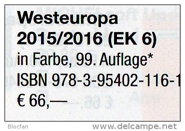 West-Europa Band 6 Katalog 2015/2016 Neu 66€ MICHEL Belgien Irland Luxemburg Niederlande UK GB Jersey Guernsey Man Wales - Alemán