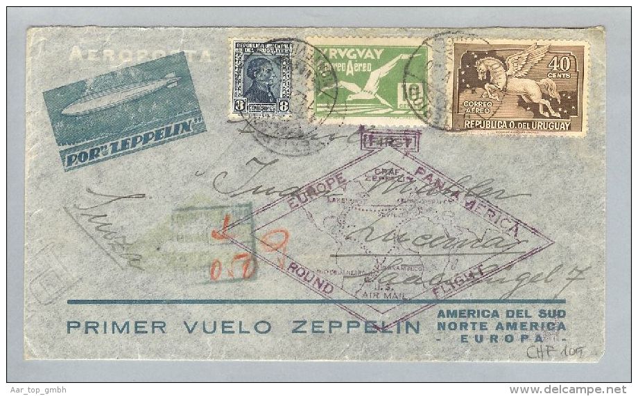 Uruguay Montevideo 1930-05-20 R-Zeppelinbrief Nach Luzern CH - Uruguay