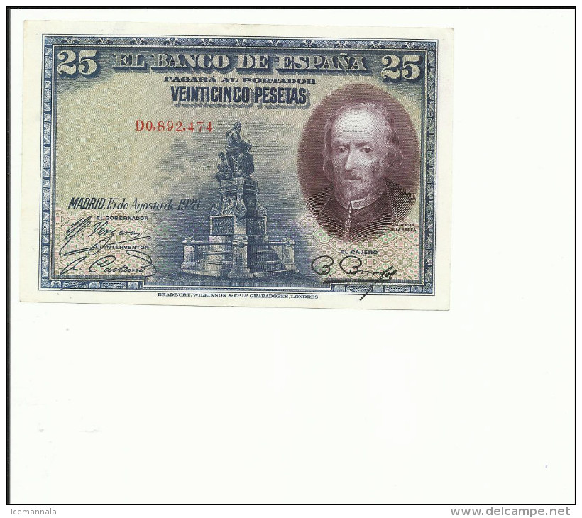 BILLETE 25 PESETAS 1928 - 1-2-5-25 Pesetas