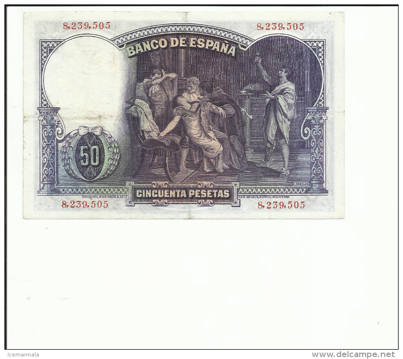 BILLETE 50 PESETAS 1931 - 50 Pesetas