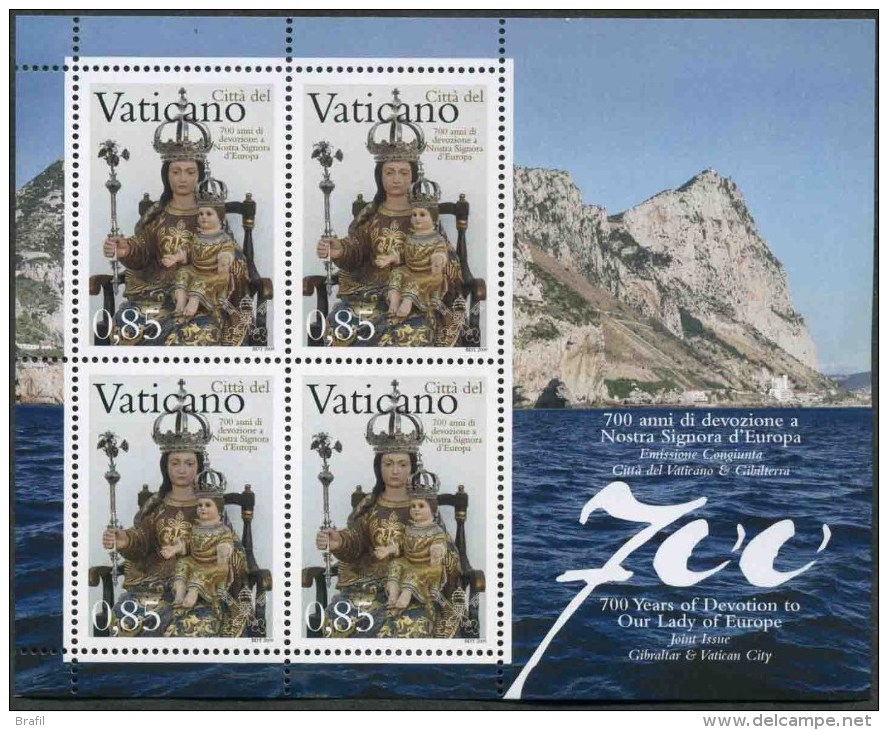 2009 Vaticano, 700° Ann. Devozione A Nostra Signora D'Europa , Serie Completa Nuova (**) AL FACCIALE - Blocchi E Foglietti