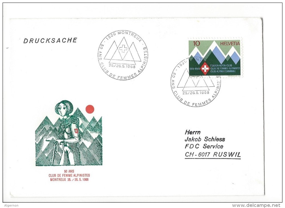 12710 - Lettre Club De Femmes Alpinistes Montreux Pour Ruswil 25.05.1968 - Lettres & Documents