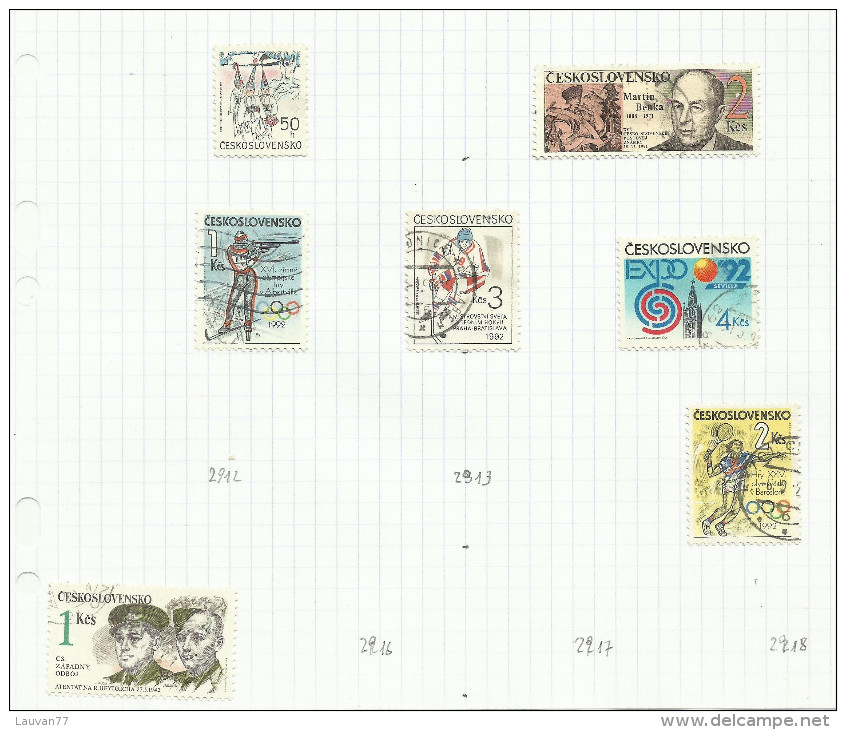 Tchécoslovaquie N°2873 à 2878 Et 2907 à 2911, 2914, 2915 Cote 3.20 Euros - Usados