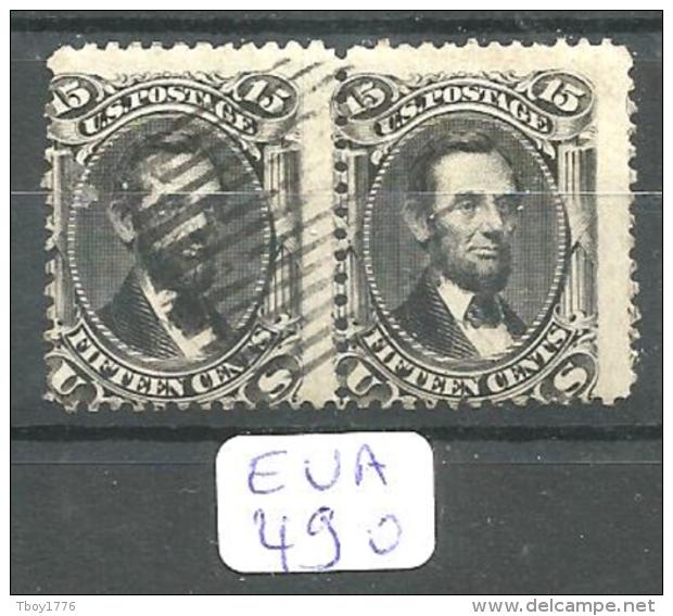 EUA Scott  77 Horizontal Pair (3 Neighboring Stamps) Very Good Signed YT 28 # - Used Stamps