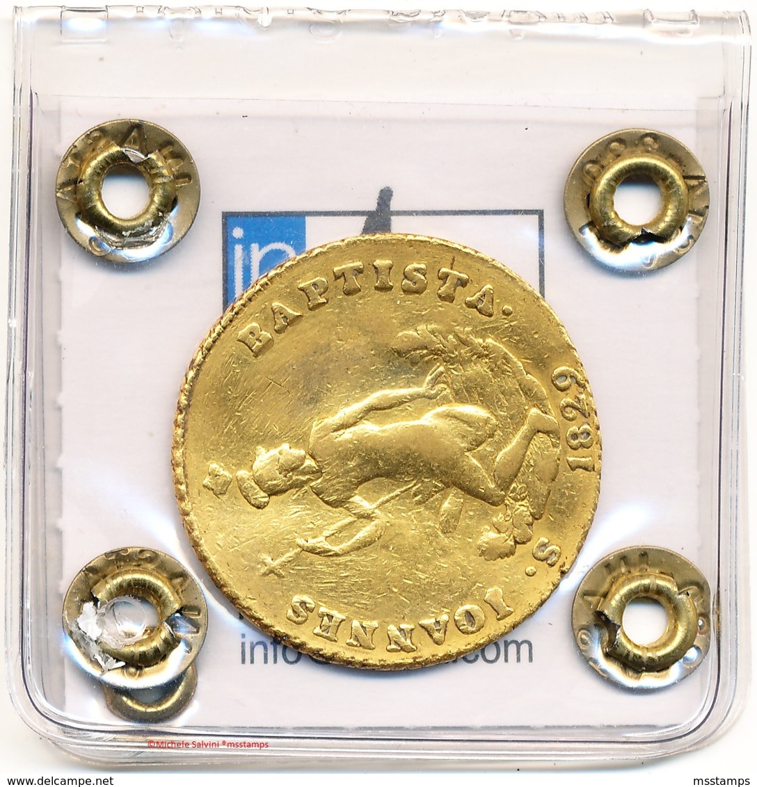 Italia Granducato Toscana FIRENZE Leopoldo II Lorena Ruspone 1829 Oro Gold Periziata (3 Ducato Fiorino Scudo Zecchino) - Toscane