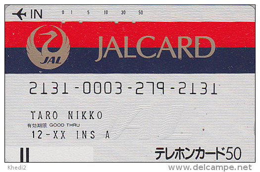 Télécarte Ancienne Japon / 110-19216 - AVIATION - JAPAN AIRLINES Front Bar Phonecard / B - Balken TK - Avion 906 - Avions