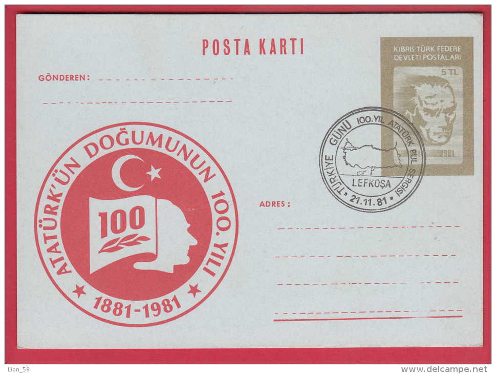 177273 / 1981 - MUSTAFA KEMAL PASCHA , ATATURK ,   Turkey Turkije Turquie Turkei Stationery Entier Ganzsachen - Briefe U. Dokumente