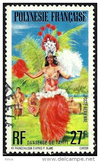 POLYNESIE FRANCAISE DANSEUDE DE TAHITI WOMAN SET OF 1 27 FR STAMP ISSUED 1970's SG56 UHD READ DESCRIPTION !! - Used Stamps