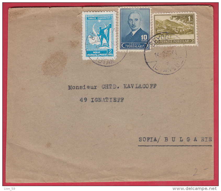 177280 / 1944 - Ismet Inonu  - President  , Antakya , SOLDAT VOR LANKARTE MIT HALBMOND Turkey Turkije Turquie Turkei - Storia Postale