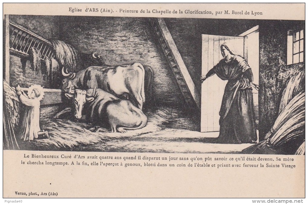Cp , 01 , ARS , L'Église , Peinture De La Chapelle De La Glorification, Par M. Borel De Lyon - Ars-sur-Formans