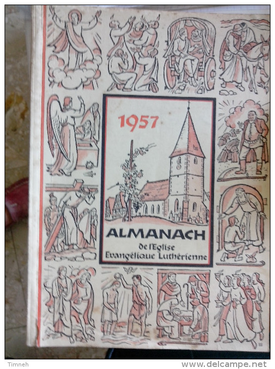 EN ALLEMAND 1957 ALMANACH DE L' EGLISE EVANGELIQUE LUTHERIENNE Succède Aux Almanachs De Strasbourg KEMPF OBERLIN ALSACE - Christianisme