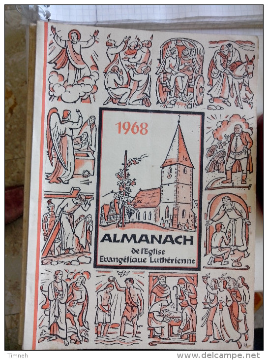 EN ALLEMAND 1968 ALMANACH DE L' EGLISE EVANGELIQUE LUTHERIENNE Succède Aux Almanachs De Strasbourg KEMPF OBERLIN ALSACE - Cristianismo
