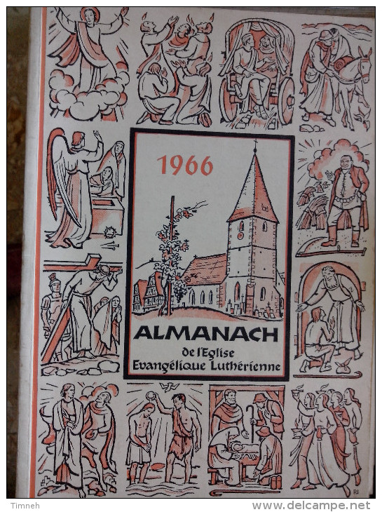 EN ALLEMAND 1966 ALMANACH DE L' EGLISE EVANGELIQUE LUTHERIENNE Succède Aux Almanachs De Strasbourg KEMPF OBERLIN ALSACE - Cristianesimo