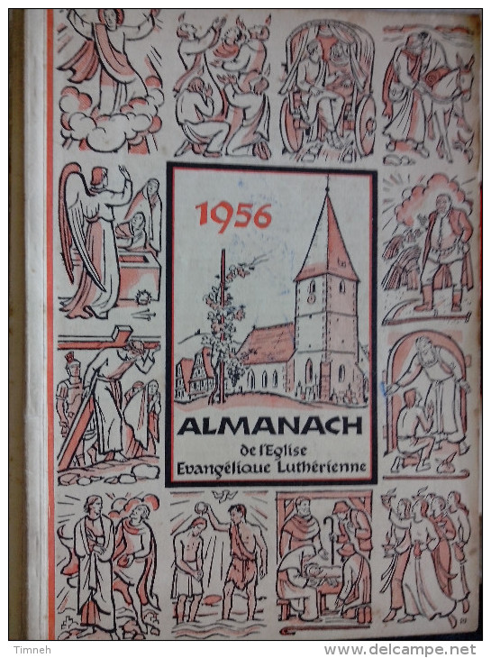 EN ALLEMAND 1956 ALMANACH DE L' EGLISE EVANGELIQUE LUTHERIENNE Succède Aux Almanachs De Strasbourg KEMPF OBERLIN ALSACE - Cristianesimo