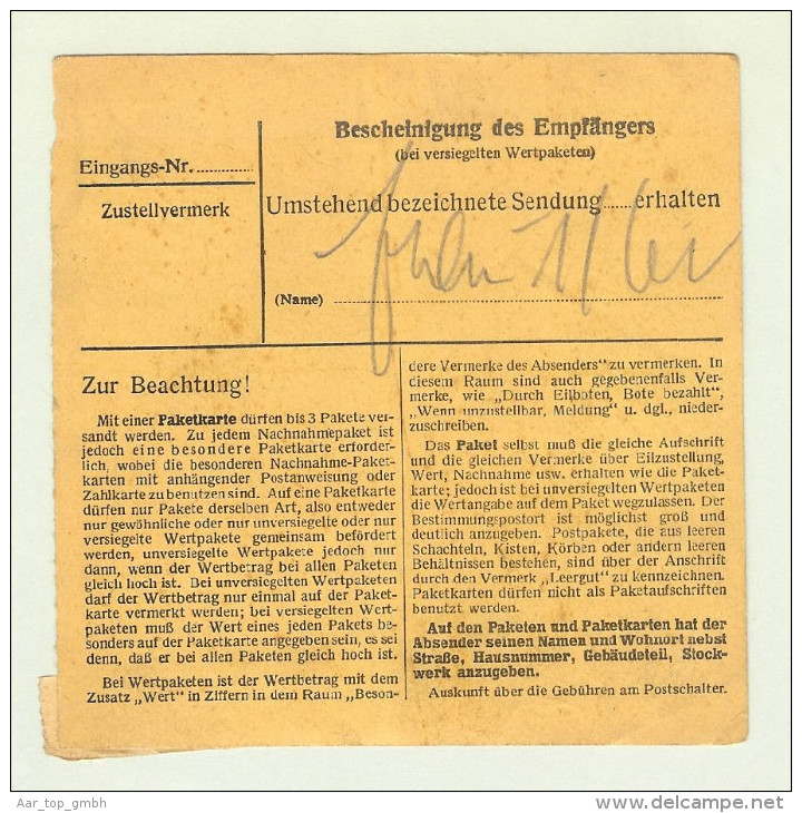 Heimat Luxemburg Heiderscheid ~194? Lang-O Paketkarte - 1940-1944 Ocupación Alemana