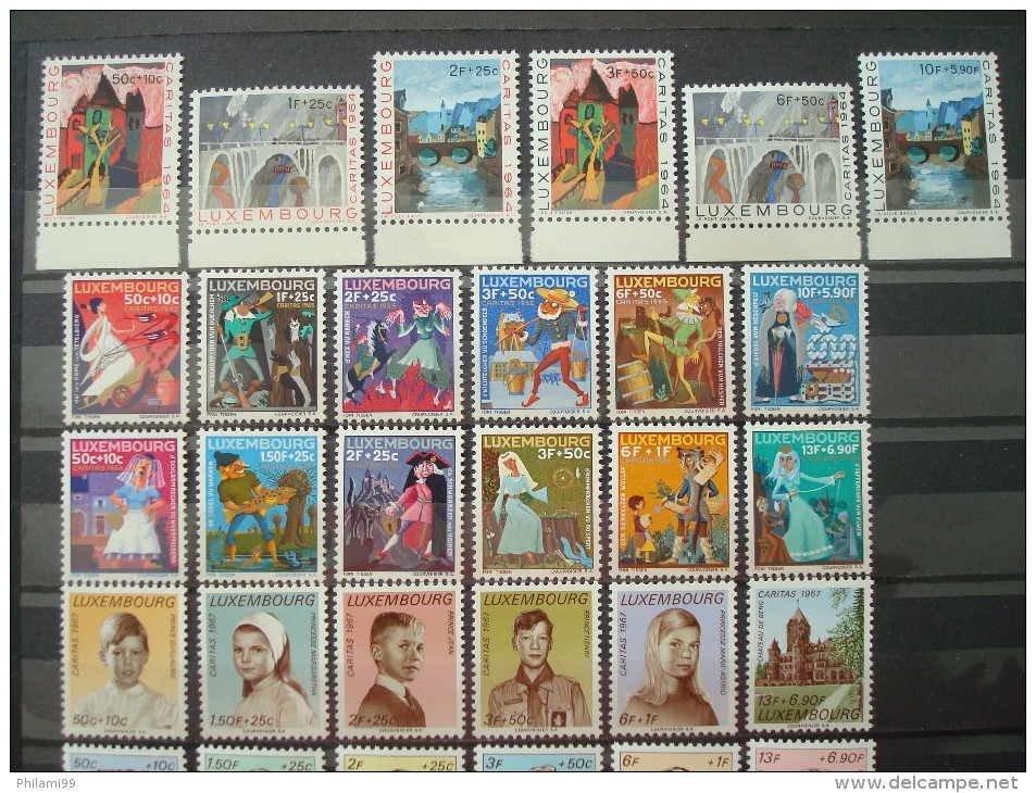 LUXEMBURG / 9 SETS CARITAS 1964->1972 / MNH ** - Sammlungen