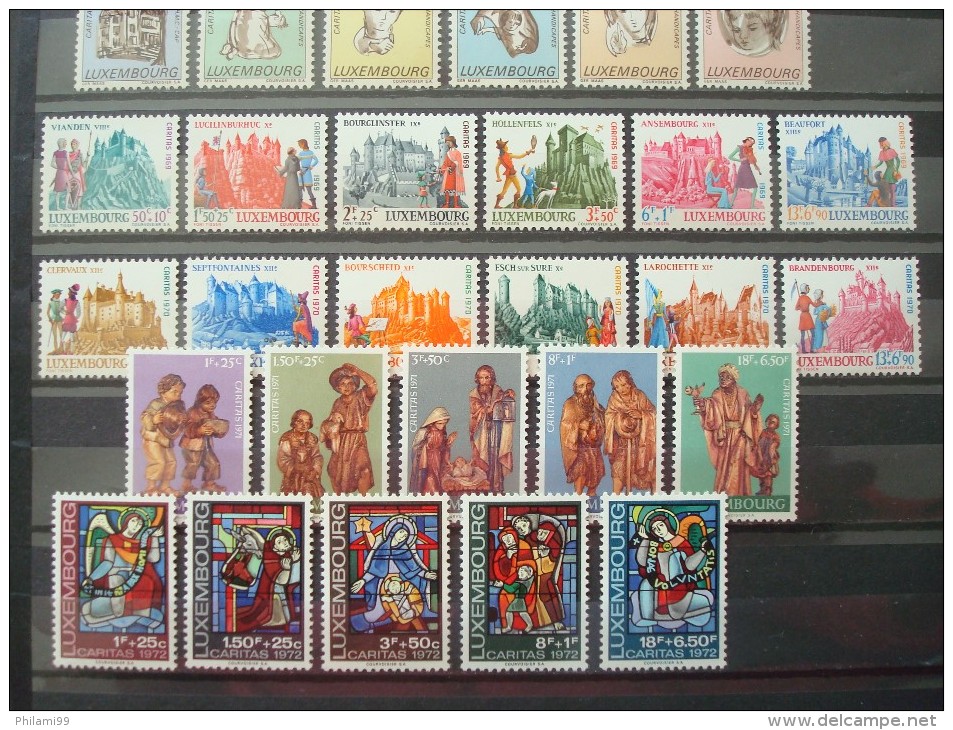LUXEMBURG / 9 SETS CARITAS 1964->1972 / MNH ** - Collections
