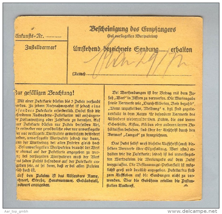 Heimat Luxemburg Grossbuss 1943-07-29 Paketkarte DR-Marken - 1940-1944 Occupazione Tedesca