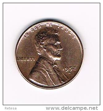 ***  U.S.A.  1 CENT 1952 D - 1909-1958: Lincoln, Wheat Ears Reverse