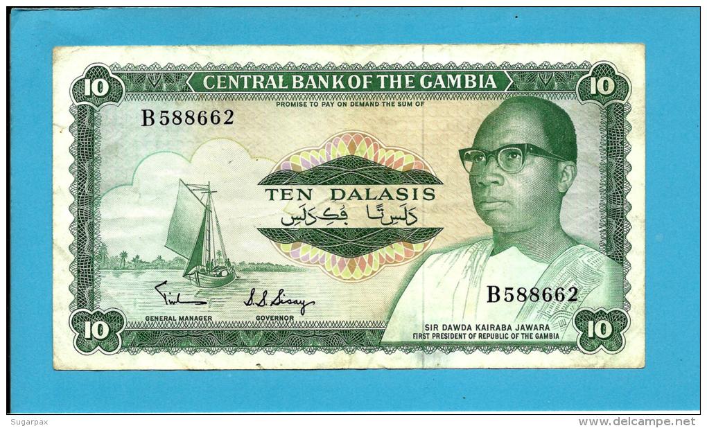 GAMBIA - 10 DALASIS - ND ( 1972 - 86 ) - Sign. 3 - Pick 6.a - SIR DAWDA KAIRABA JAWARA - Gambia