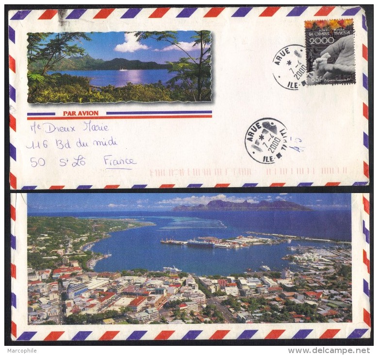 POLYNESIE - ARUE - TAHITI  / 2000 LETTRE PAR AVION POUR LA FRANCE (ref 6620) - Brieven En Documenten