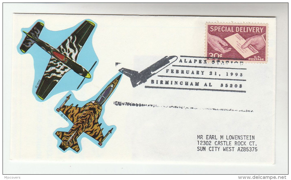 1993 Birmingham AIRCRAFT SPACE SHUTTLE EVENT COVER  USA Stamps Aviation Flight - North  America