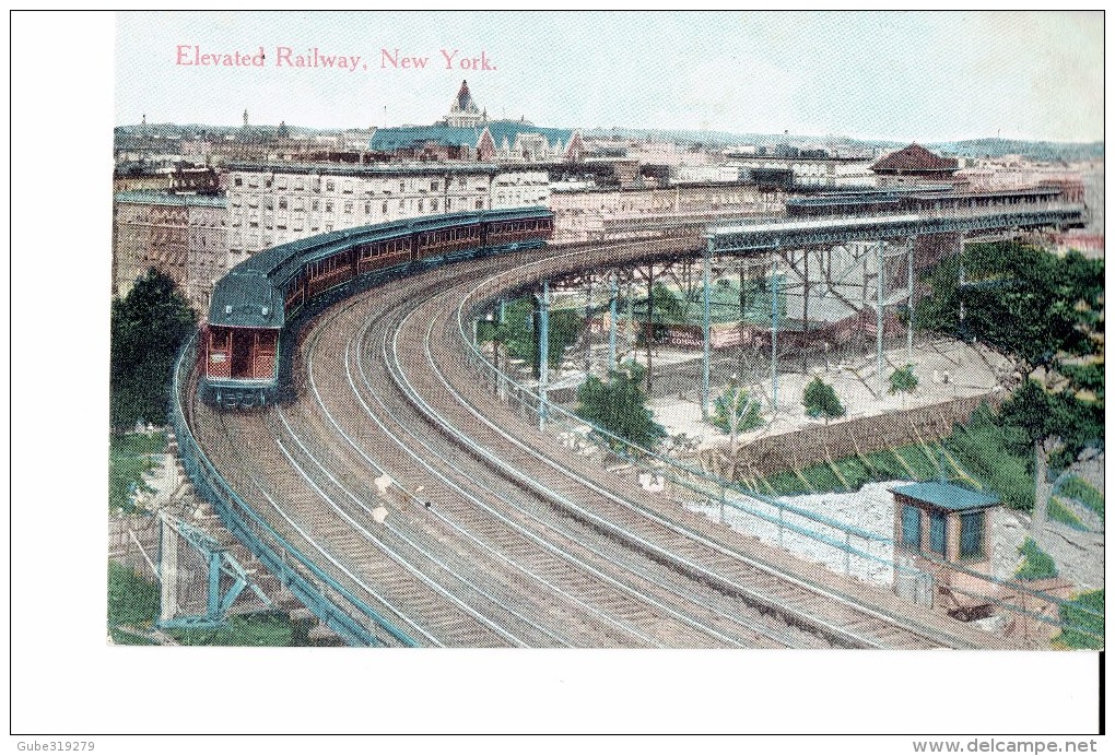 UNITED STATES -  VINTAGE POSTCARD -NEW YORK: ELEVATED RAILWAY - NEW UNUSED REPOS4188 PUBL  BY SUCCESS POSTAL CARD CO. NE - Transport