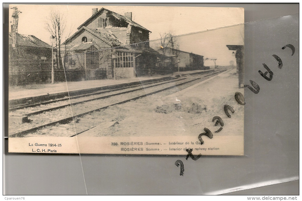 CPA Rosières Intérieur De La Gare (Somme) Guerre De 1914-1915 Ww1 Chemin De Fer Voie Circulée - Rosieres En Santerre