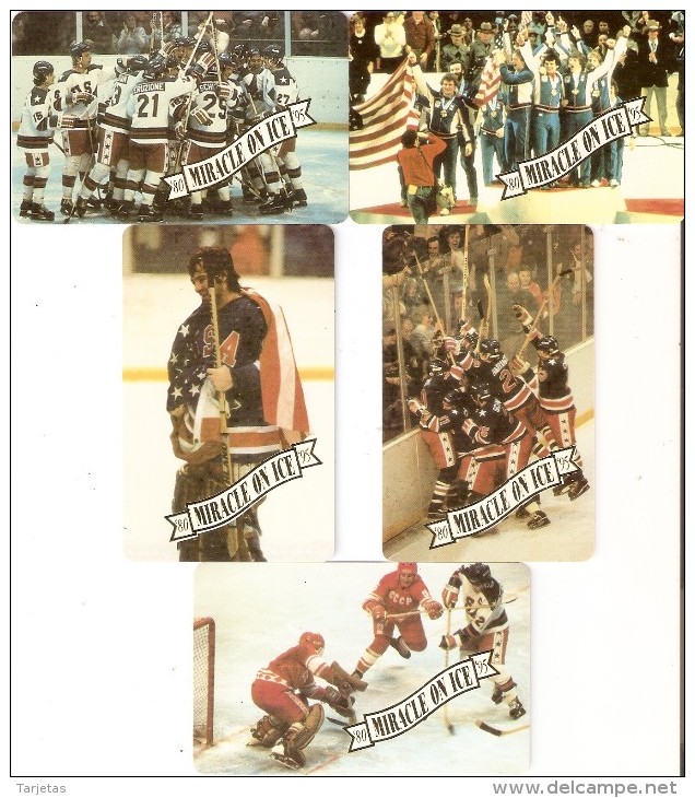 SERIE DE 5 TARJETAS DE GTS DE MIRACLE ON ICE - HOCKEY SOBRE HIELO (NUEVAS-MINT) USA-ESTADOS UNIDOS - GTS