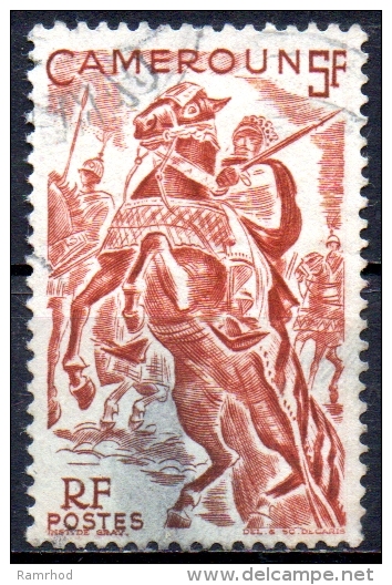 CAMEROUN 1946 Lamido Horseman -  5f - Red   FU SOME STAINING - Used Stamps