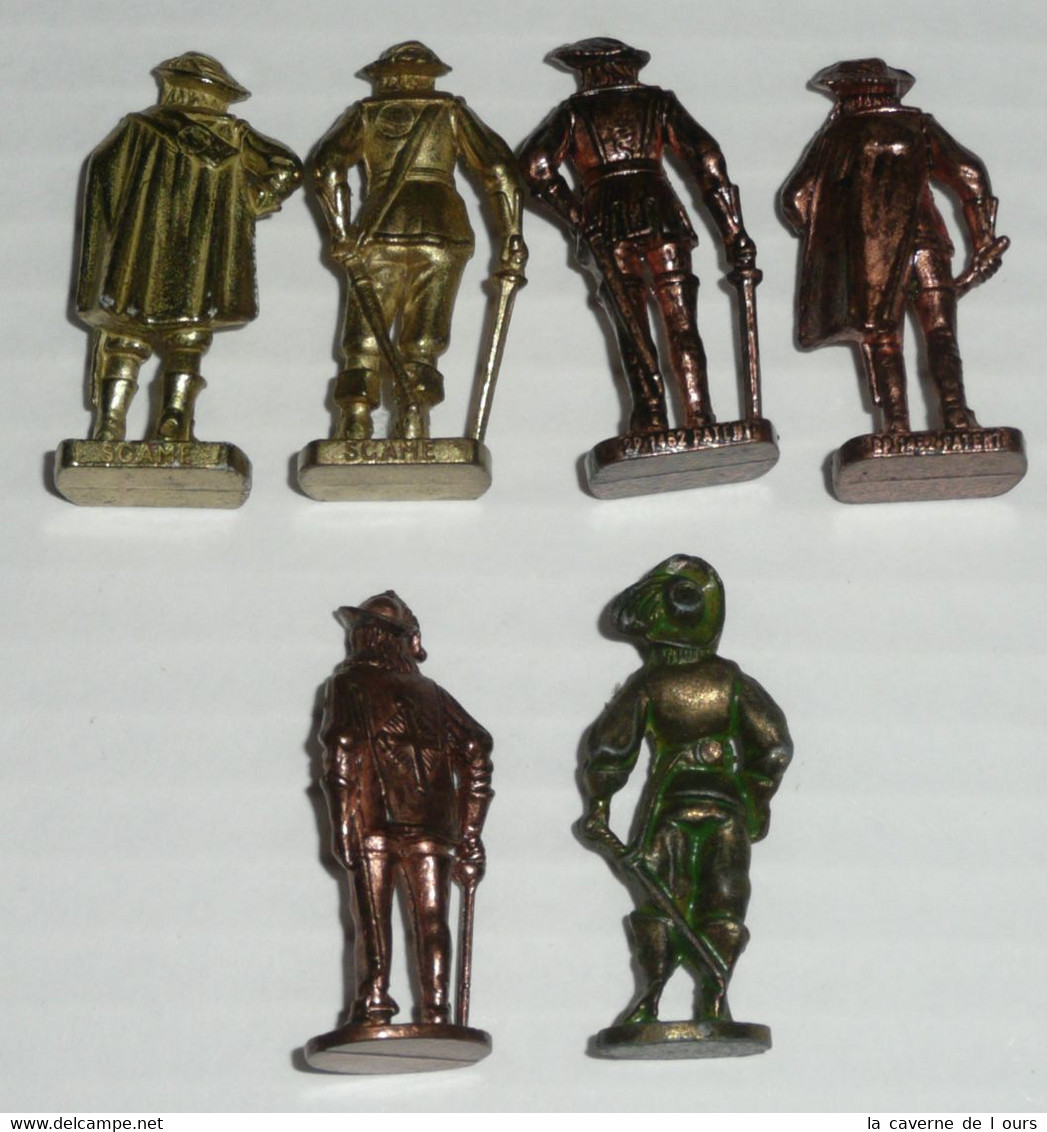 Lot 6 Figurines Métal Kinder Vintage Musketeer Moschettiere N°1 2 3 & 4 Scame, Mousquetaires Mousquetaire - Metal Figurines