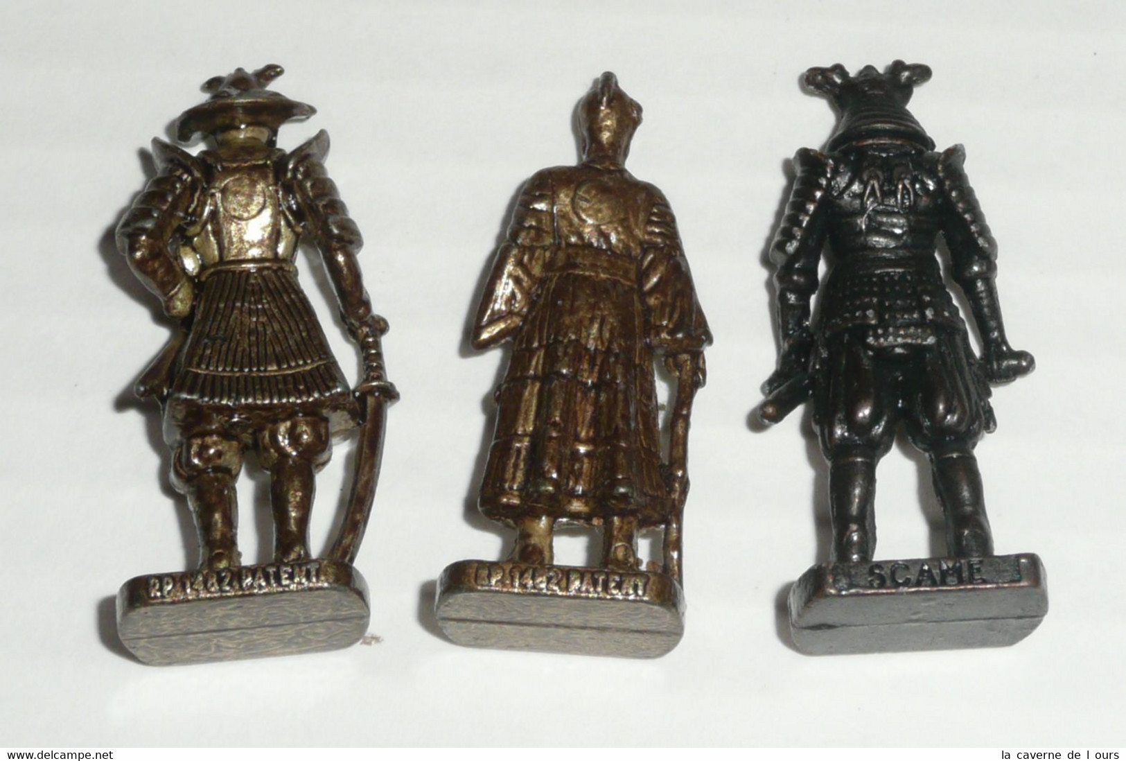 Lot 3 Figurines Métal Kinder Vintage Samouraïs N°1 2 & 3 Scame, Samurai Samourai - Metallfiguren