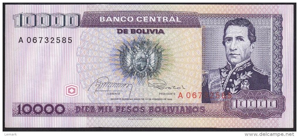 Bolivia 10000 Bolivanos 1984 P169  UNC - Bolivia