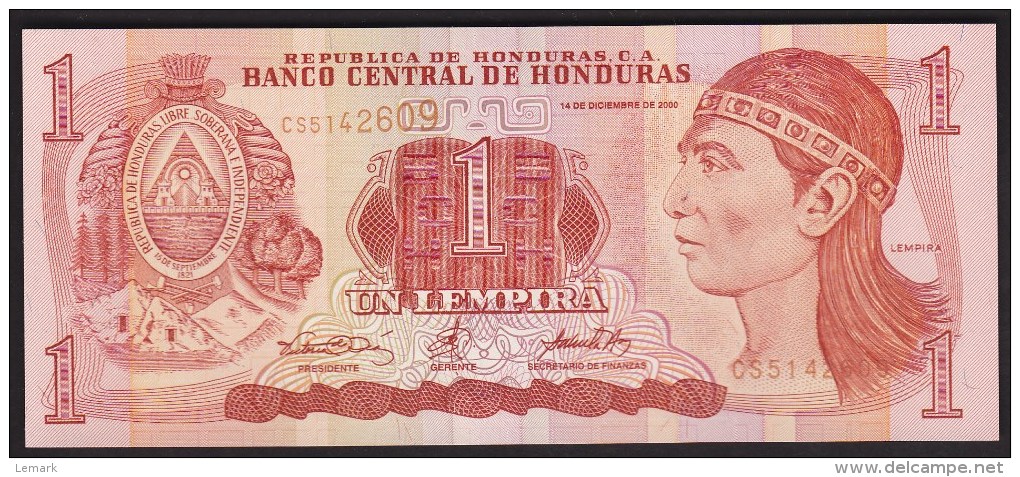 Honduras 1 Lempiras 2000 P84a UNC - Honduras