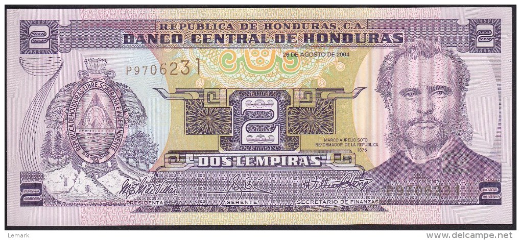 Honduras 2 Lempiras 2004 P80Ae UNC - Honduras